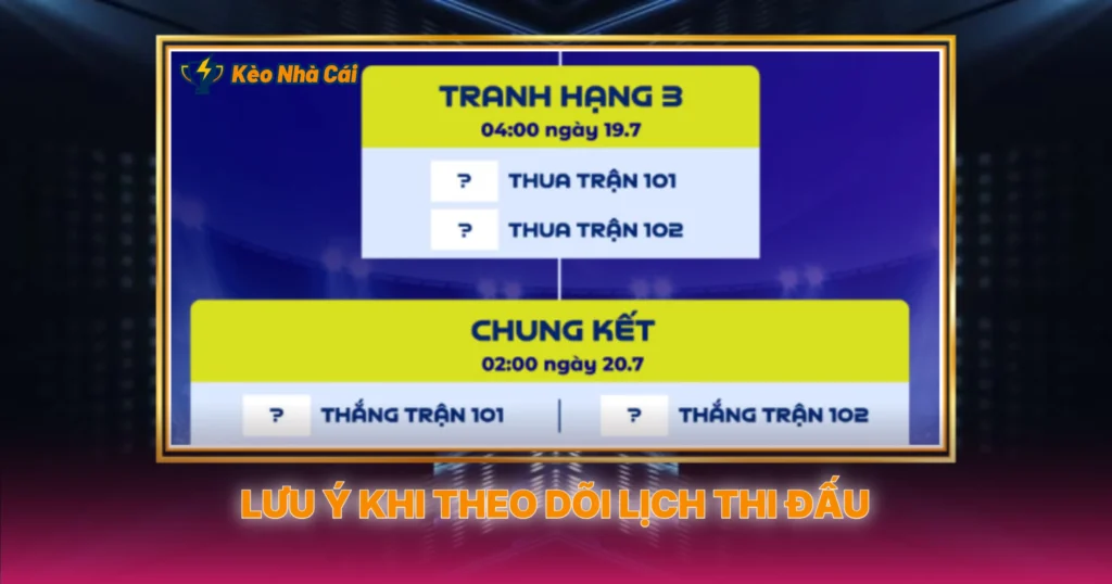 Những Lưu Ý Khi Theo Dõi Lịch Thi Đấu